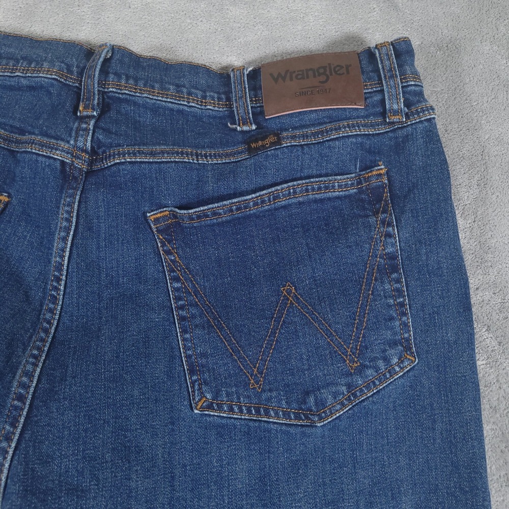 Wrangler Jeans Men 38x29 Blue Regular Fit‎ Straight Leg Stretch Denim Classic